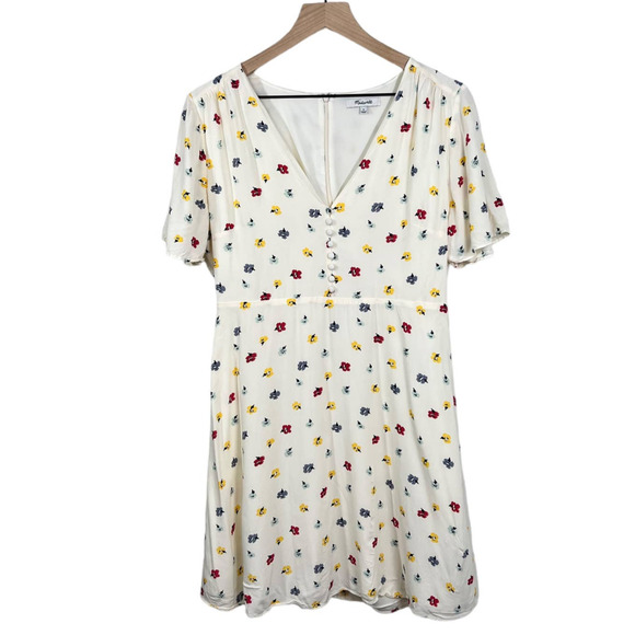 Madewell Orchard Flutter-Sleeve Dress in Confetti Floral Size 8 - Picture 2 of 9